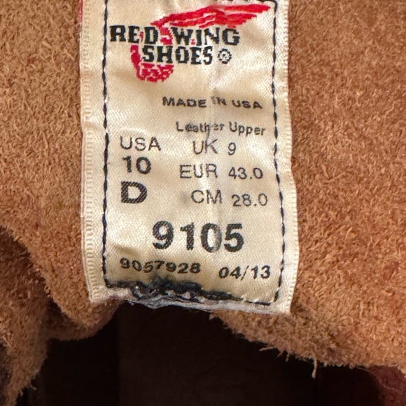 Redwing 9105 (discontinued) Round Toe 6" Work Boots Red Brown M10 - Picture 10 of 10